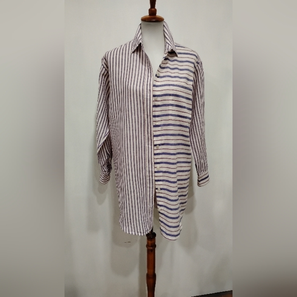 J. CREW STRIPED LINEN SHIRT DRESS - Picture 11 of 11
